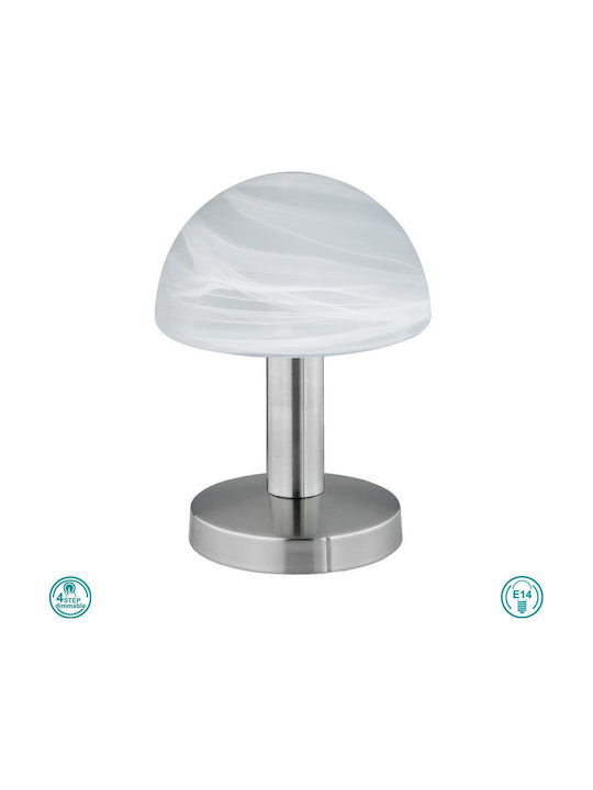 Trio Lighting Fynn Metal Table Lamp for Socket E14 with White Shade and Silver Base
