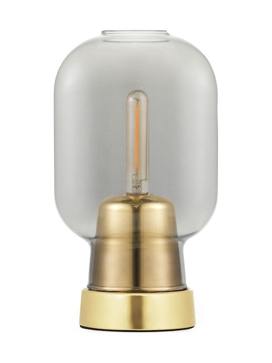 Normann Copenhagen Amp Glass Table Lamp with Gold Base