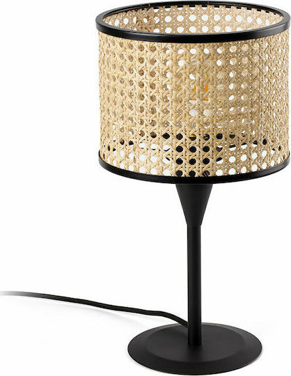 Faro Barcelona Mambo Metal Vintage Lampă de masă pentru Soclu E27 LED cu Abajur Maro și Bază Negru