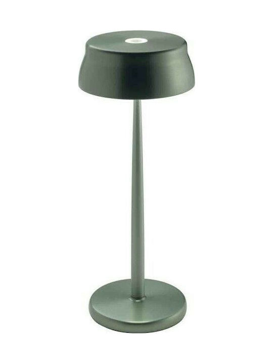 Zafferano Sister Light Metall Tischlampe LED mit Grün Schirm und Basis