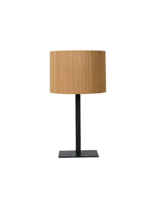 Lucide Lightning Magius Table Lamp for Socket E27 with Beige Shade and Black Base