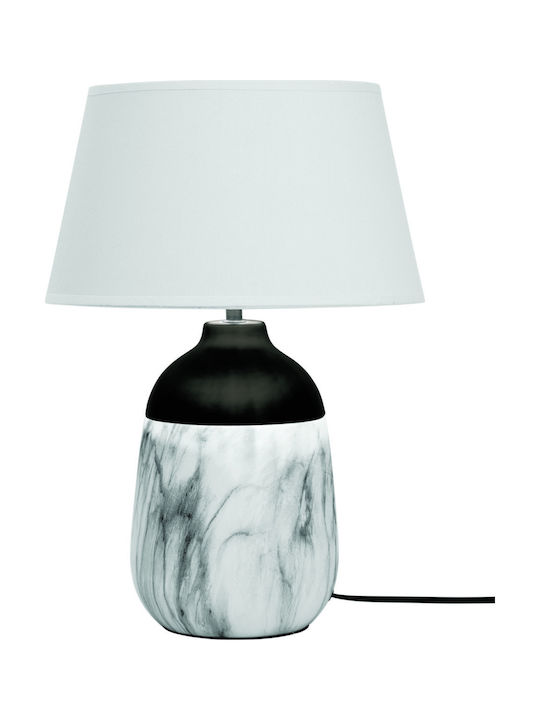 Viokef Regina Ceramic Table Lamp for Socket E14 with White Shade and Base
