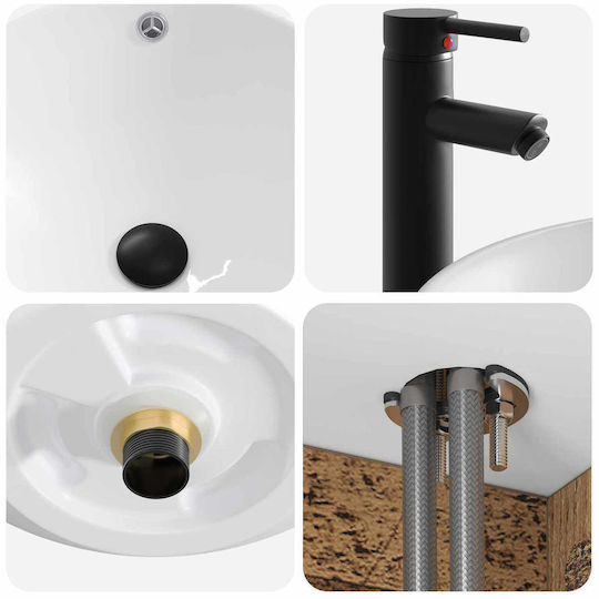 vidaXL Vanity Unit with Sink L39xD35xH63cm Brown