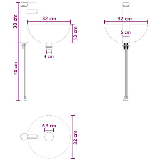 vidaXL Плот с Мивка 40x35x39 см Бял