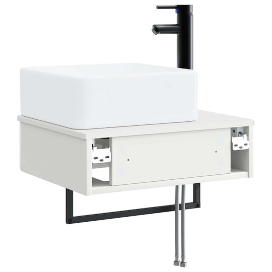 vidaXL Πάγκος με Νιπτήρα Μ50xΒ41xΥ39cm Λευκό