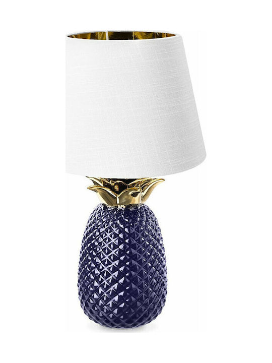 Navaris Pineapple Ceramic Table Lamp for Socket E27 with White Shade and Purple Base