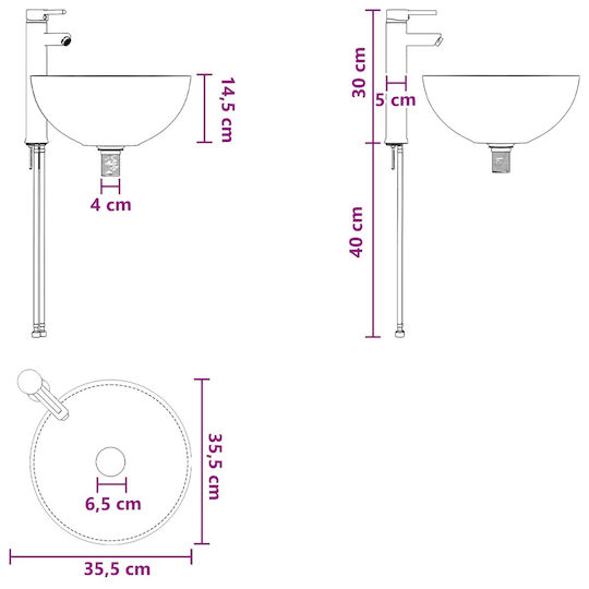 vidaXL Panglică cu Lavoar M40xA41xÎ40.5cm Gri