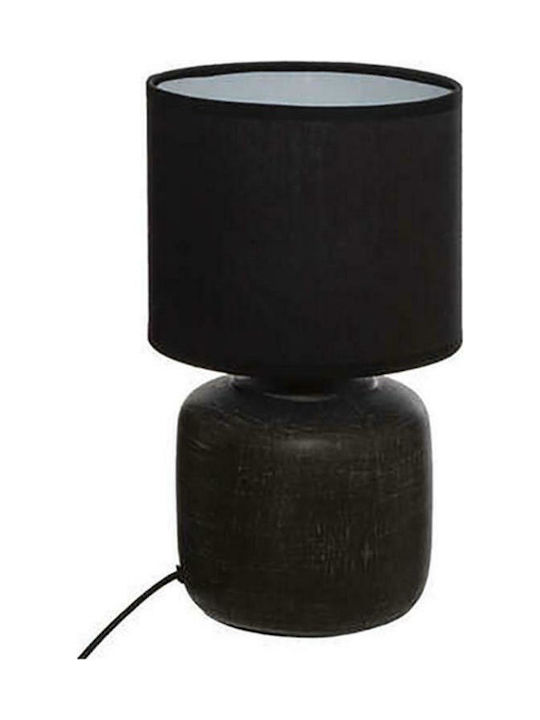 Atmosphera Salta Ceramic Table Lamp for E14 Socket with Black Shade and Base