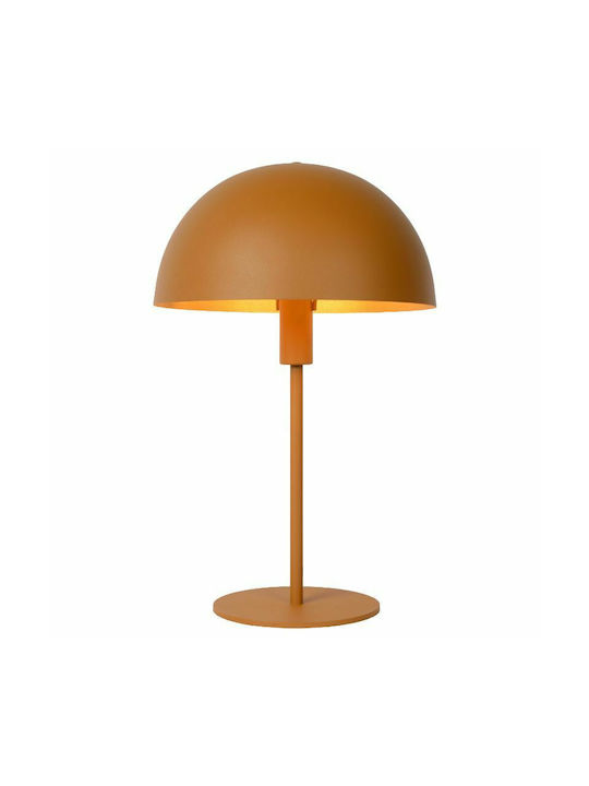 Lucide Lightning Siemon Metal Table Lamp for Socket E14 with Yellow Shade and Base
