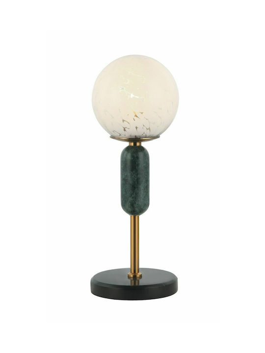 Viokef Polly Glass Table Lamp for Socket E27 LED with Green Base