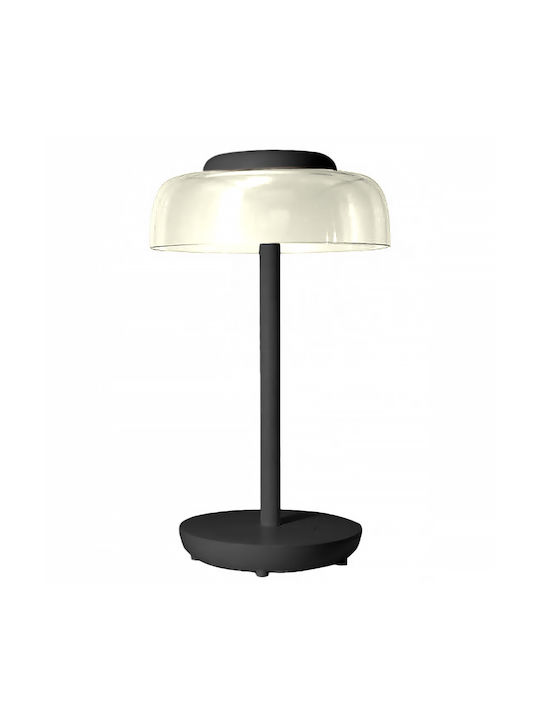 Fos me Ethra Metal Table Lamp LED with White Shade and Black Base