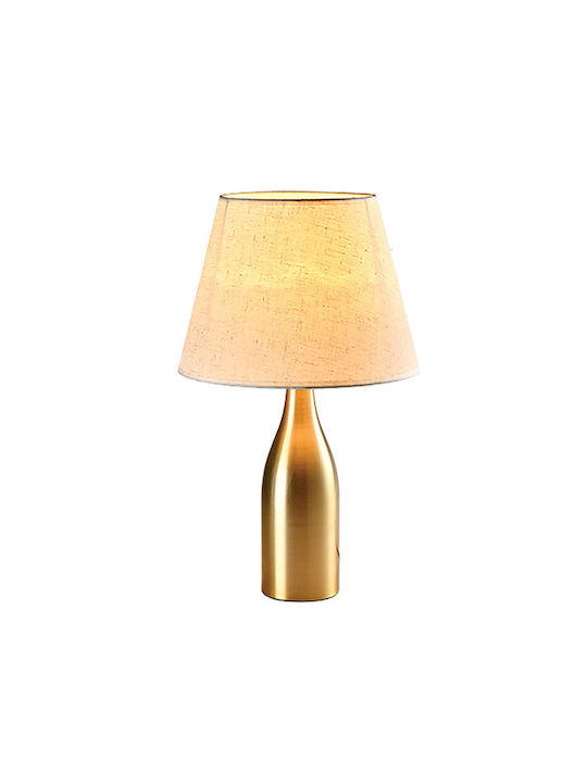 Elmark Capri Metal Table Lamp for Socket E27 with Gold Shade and Base