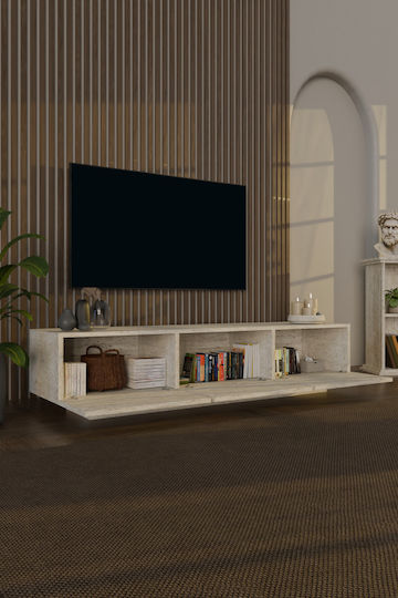 TV Stand with LED Lighting Ecru L130xD30xH45cm
