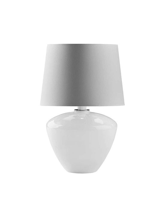 TK Lighting Fiord Γυάλινο Πορτατίφ για Ντουί E27 με Λευκό Καπέλο και Βάση