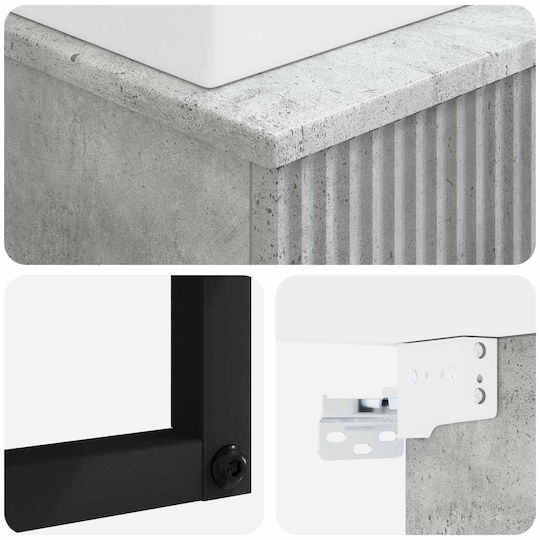 vidaXL Плот със Смесител 40x41x39см Сив vidaXL Плот със Смесител 40x41x39см Сив