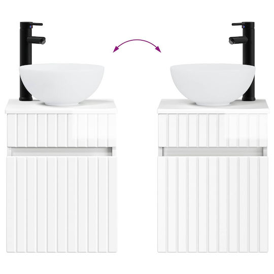 vidaXL Badezimmer Waschtisch-Einheit M39xB35xH63cm Weiß