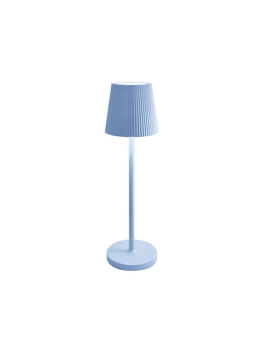 Bot Lighting Emma Metal Table Lamp LED with Blue Shade and Base Pastel Blue