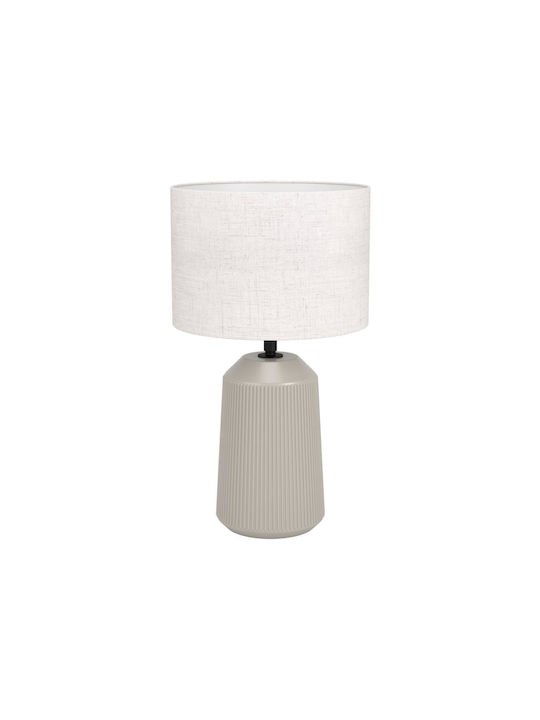 Eglo Table Lamp for Socket E27 with White Shade and Beige Base