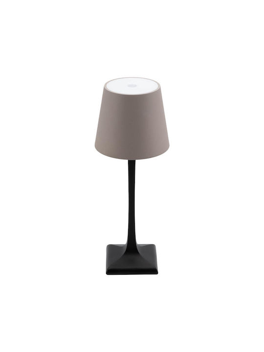 Securit Metall Tischlampe LED mit Gray Schirm und Schwarz Basis