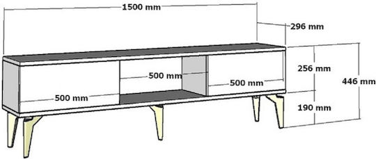Έπιπλο Τηλεόρασης Πολύχρωμο Μ150xΠ30xΥ45cm