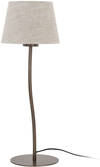 TK Lighting Υφασμάτινο Πορτατίφ για Ντουί E27 με Γκρι Καπέλο και Καφέ Βάση TK Lighting Υφασμάτινο Πορτατίφ για Ντουί E27 με Γκρι Καπέλο και Καφέ Βάση