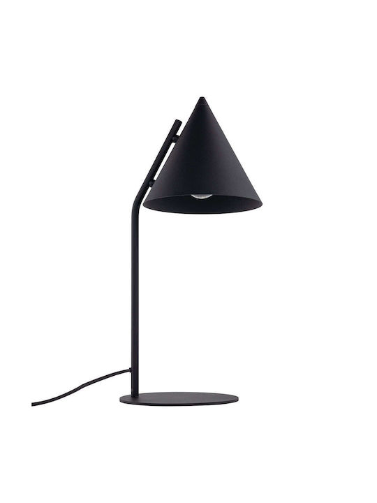 TK Lighting Metal Table Lamp for Socket E27 with Black Shade and Base