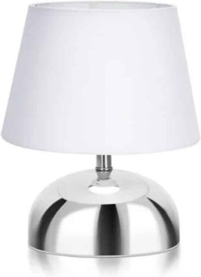 ForHome Μεταλλικό Πορτατίφ για Ντουί E14 με Ασημί Καπέλο και Βάση