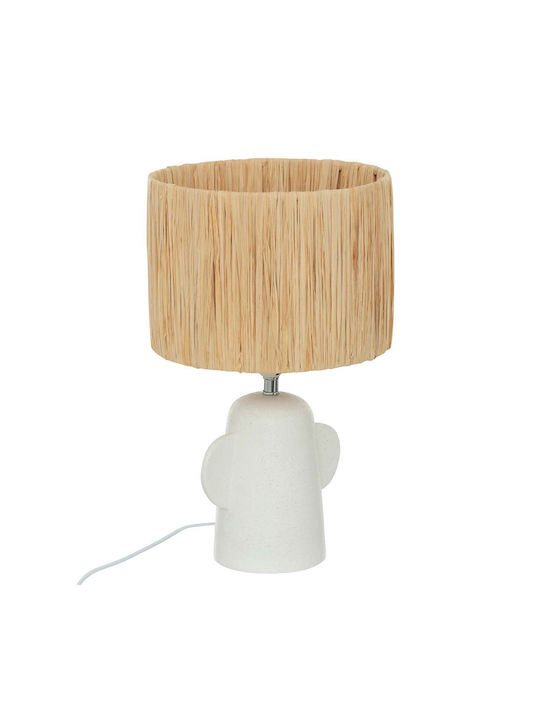 Atmosphera Soleya Ceramic Table Lamp with Beige Shade and White Base