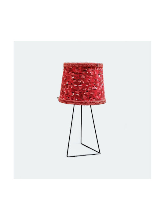 Oxygen Little Table Lamp for Socket E27 with Red Shade and Base