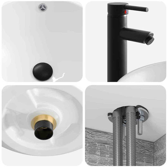 vidaXL Vanity Unit with Sink M39xD35xH63cm Gray
