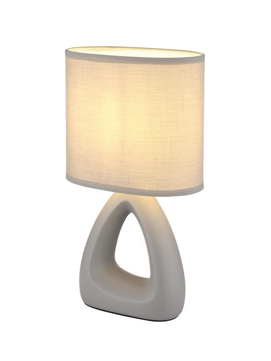 Globo Lighting Plastic Table Lamp for Socket E14 with Gray Shade and Base