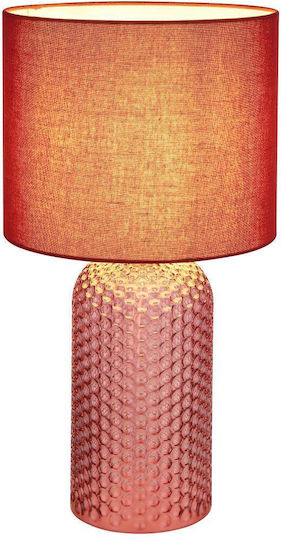 Globo Lighting Γυάλινο Πορτατίφ για Ντουί E27 με Κόκκινο Καπέλο και Βάση Globo Lighting Γυάλινο Πορτατίφ για Ντουί E27 με Κόκκινο Καπέλο και Βάση