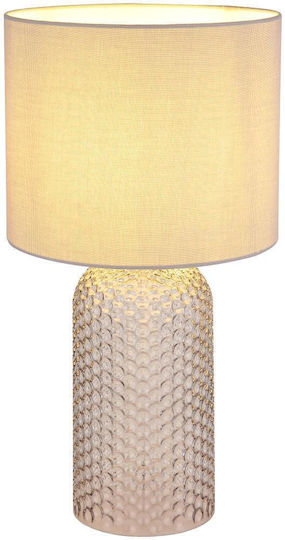 Globo Lighting Γυάλινο Πορτατίφ για Ντουί E27 με Γκρι Καπέλο και Βάση