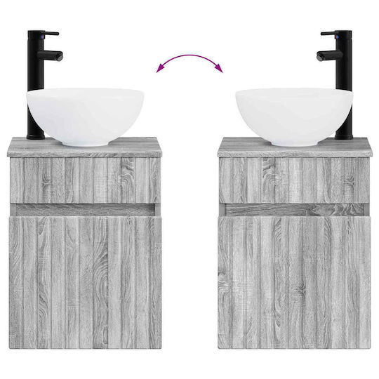 vidaXL Vanity Unit with Sink M39xD35xH63cm Gray