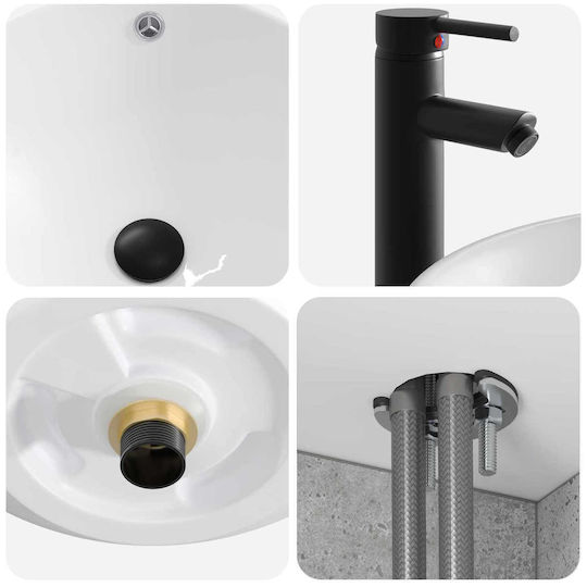 vidaXL Vanity Unit with Sink M39xD35xH63cm Gray