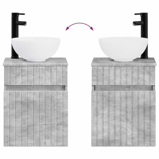vidaXL Vanity Unit with Sink M39xD35xH63cm Gray