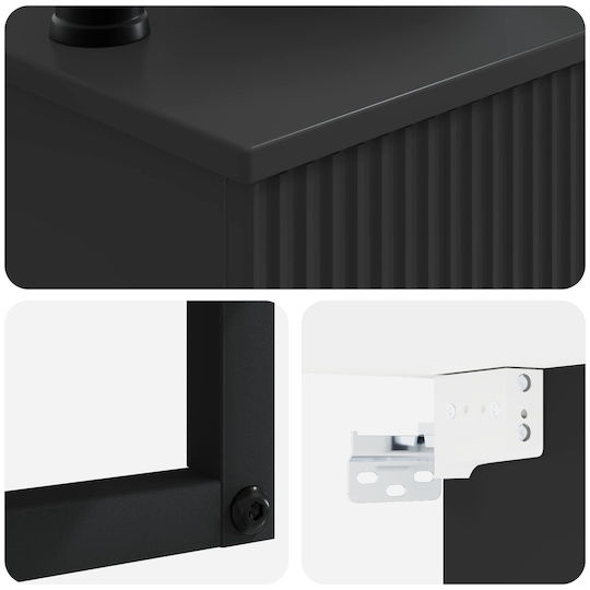 vidaXL Vanity Unit with Sink M40xD35xH39cm Black