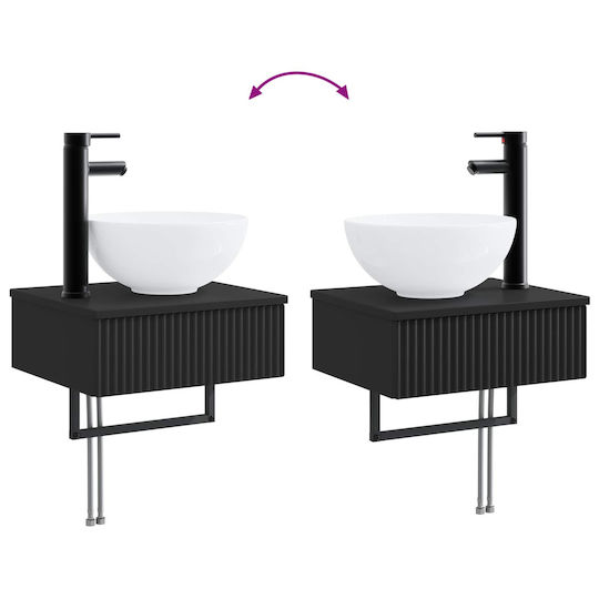 vidaXL Плот Със Смесител 40x35x39см Черен