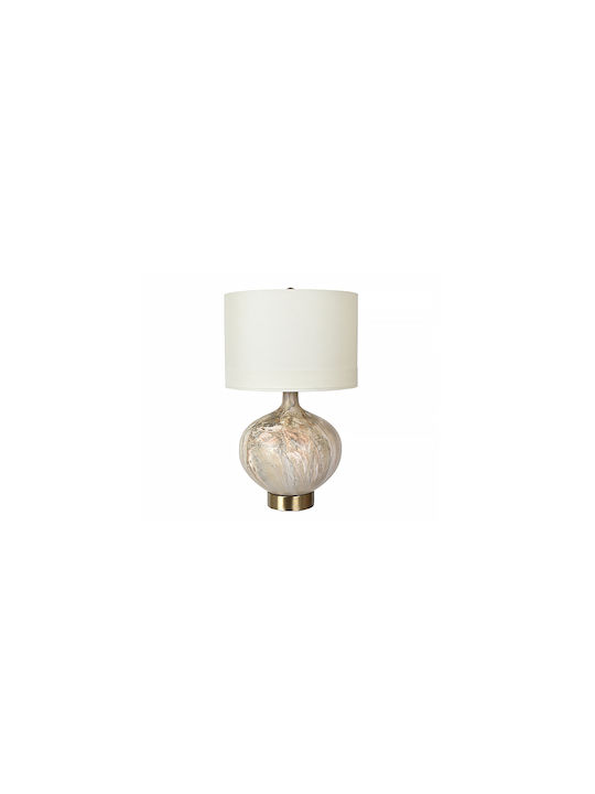 Keramik Tischlampe mit Gray Schirm und Basis
