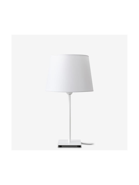 Veis Auge Fabric Table Lamp for E14 Socket with White Shade and Base