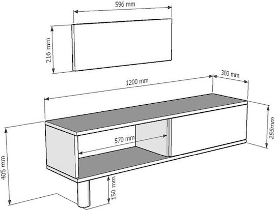 Έπιπλο Τηλεόρασης Λευκό Μ120xΠ30xΥ41cm