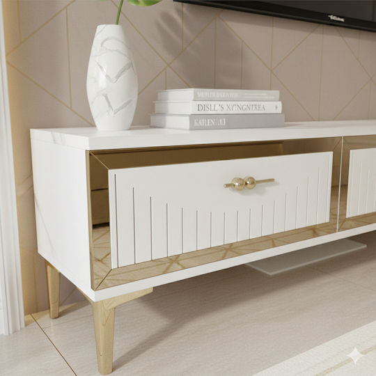 Έπιπλο Τηλεόρασης Χρυσό Μ180xΠ30xΥ41cm