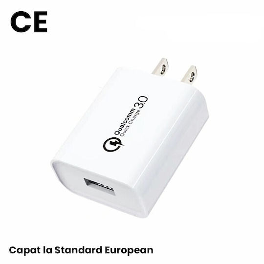 Alista Home Încărcător Fără Cablu cu Port USB-A 18W Quick Charge 3.0 Alb (161967)