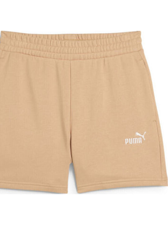 Women's Terry High-waisted Sporty Shorts Brown