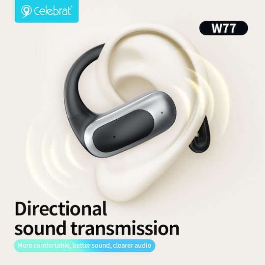 Celebrat W77 Offenes Ohr Bluetooth Kopfhörer mit Ladekoffer Schwarze