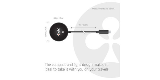 Club3D Wireless Charger Qi Pad 25W Power Delivery Black