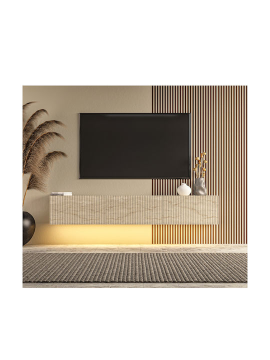 TV-Ständer mit LED-Beleuchtung aus Spanplatte M150xT31xH29cm SteweHome