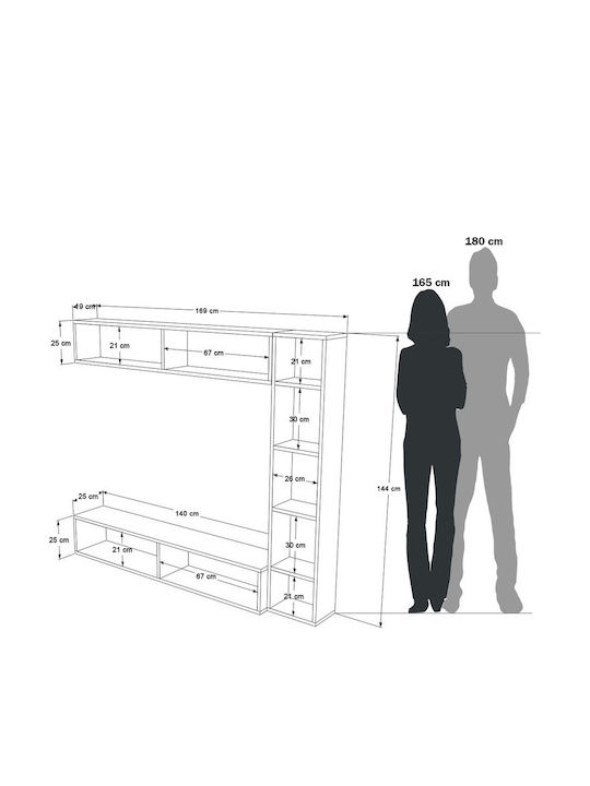 Mobilier Stand TV Scandinav M169xA26xÎ144cm