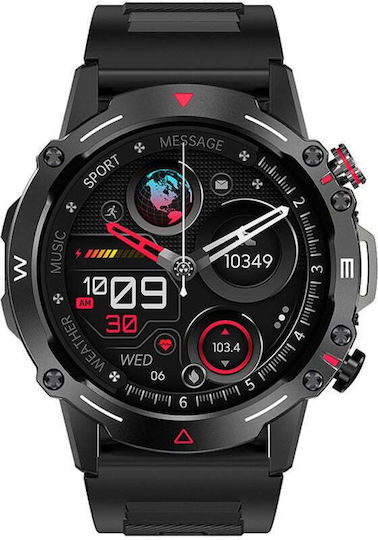 Veltori VT110-1 Smartwatch mit Herzfrequenzsensor Schwarz