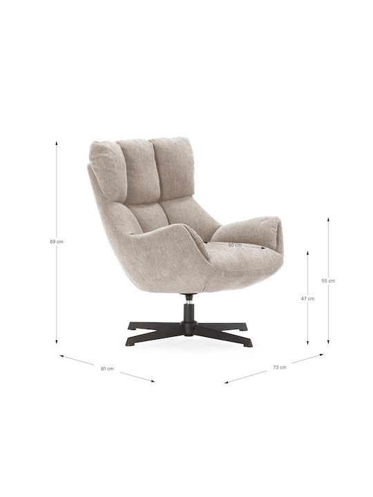 Odette Drehbarer Sessel Ecru 81x73x89cm